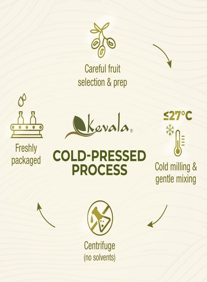 Kevala Extra Virgin Organic Olive Oil - Unrefined Cooking Oil, Cold Pressed and with no Preservatives, Made with Carefully Selected Fresh Olives, Natural Kitchen Pantry Essential, Easy Storage, 64 oz - Image 3