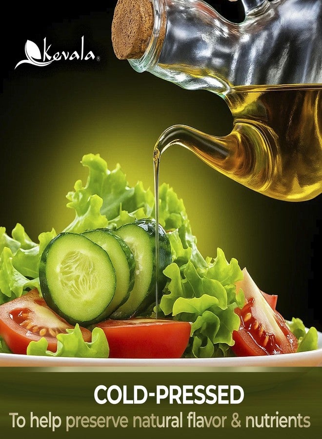 Kevala Extra Virgin Organic Olive Oil - Unrefined Cooking Oil, Cold Pressed and with no Preservatives, Made with Carefully Selected Fresh Olives, Natural Kitchen Pantry Essential, Easy Storage, 64 oz - Image 4
