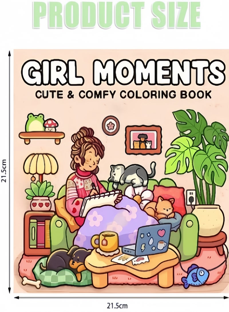 كيفن كتاب تلوين للكبار والمراهقين - أنشطة يومية لطيفة ومريحة، رسوم تأملية | فن علاجي مُهدئ للقلق، مجموعة مساحات مريحة (تلوين) - Image 4