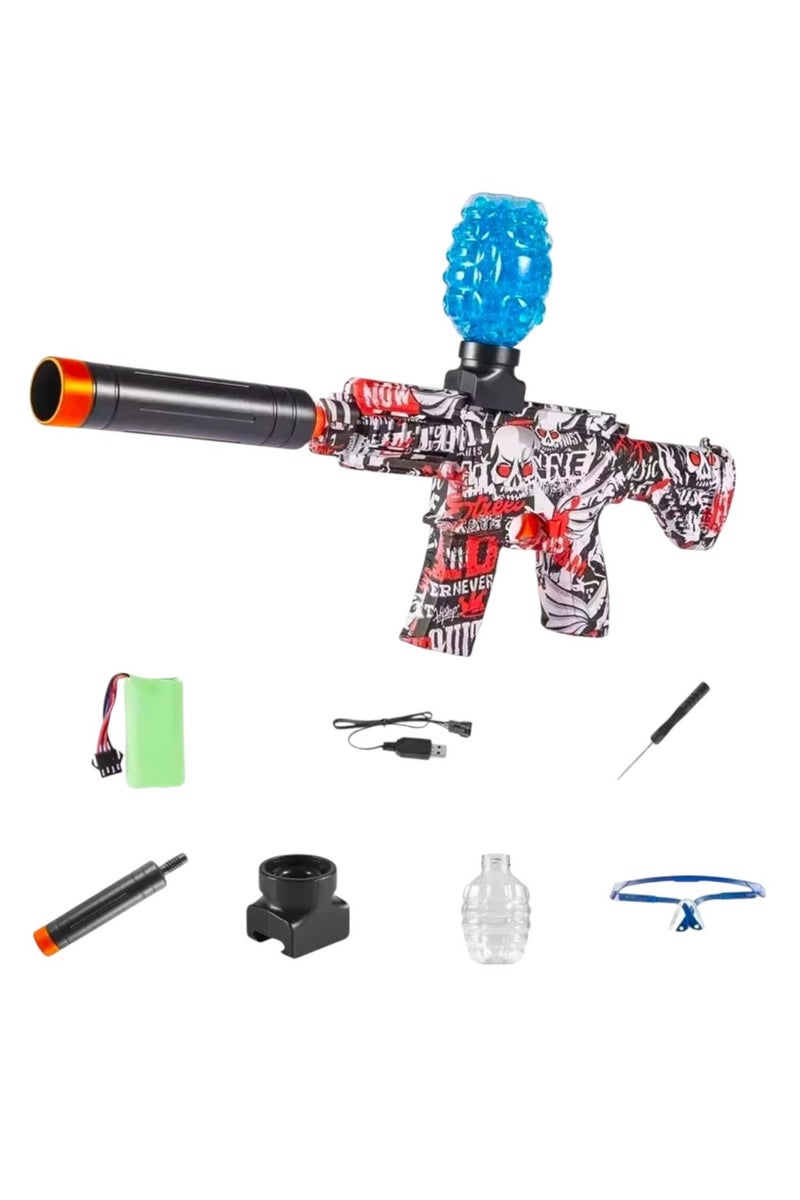 Kids Gel Blaster M416 Gel Blaster Gun Toy – Automatic Fast Fire Rate Electric Gel Toy Gun Blaster Toy with Safety Goggles | High-Power Gel Ball Blaster for Kids & Adults | Rapid Fire Gel Shooter with Battery, Hopper, Accessories | Red M416 Sniper Gel Gun - Image 5