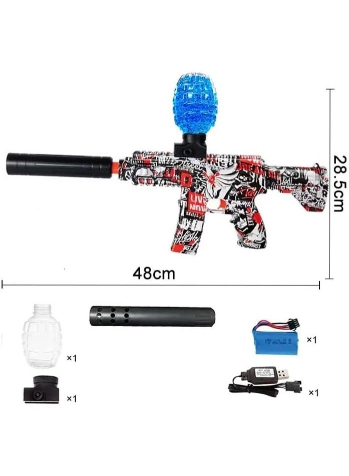 Kids Gel Blaster M416 Gel Blaster Gun Toy – Automatic Fast Fire Rate Electric Gel Toy Gun Blaster Toy with Safety Goggles | High-Power Gel Ball Blaster for Kids & Adults | Rapid Fire Gel Shooter with Battery, Hopper, Accessories | Red M416 Sniper Gel Gun - Image 2