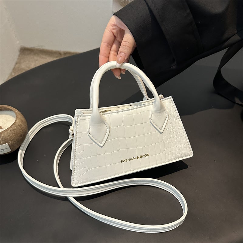 Casual Crossbody Bag Ins Retro Texturized Simple Western Style Small Square Bag Fashionable Solid Color Handbag For Women - Image 2