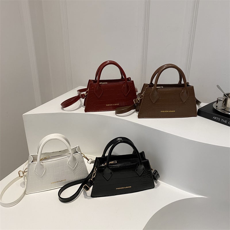 Casual Crossbody Bag Ins Retro Texturized Simple Western Style Small Square Bag Fashionable Solid Color Handbag For Women - Image 3