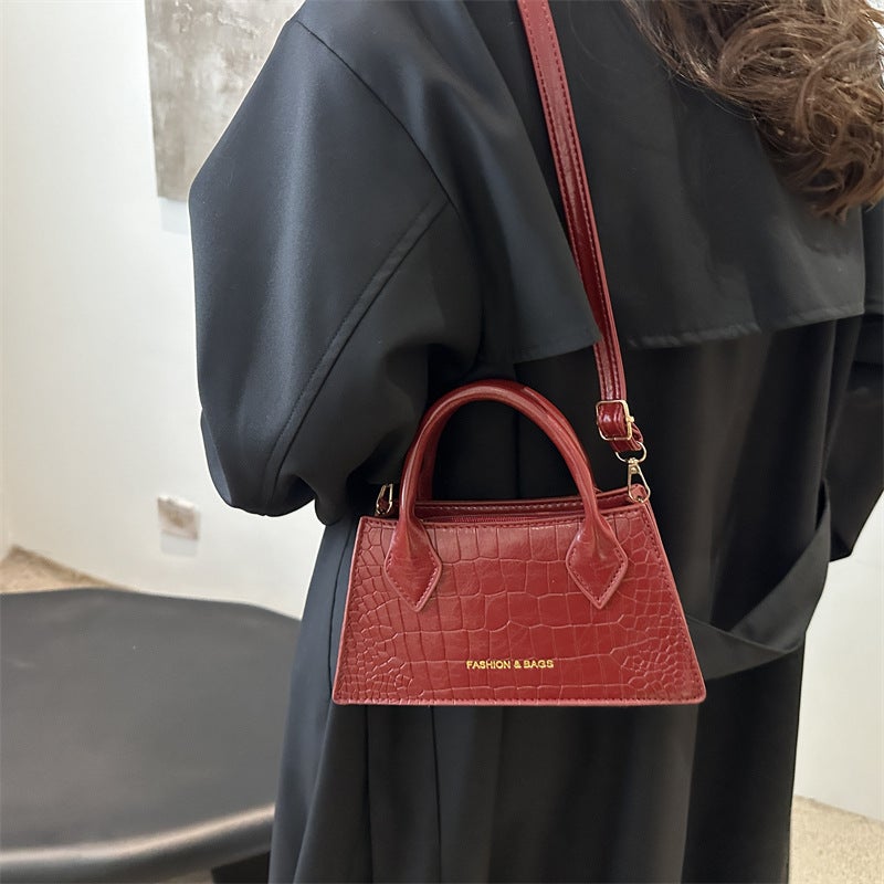 Casual Crossbody Bag Ins Retro Texturized Simple Western Style Small Square Bag Fashionable Solid Color Handbag For Women - Image 5