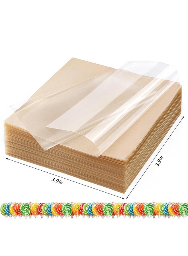 200 Sheets Candy Wrappers Clear Cellophane Wrap Roll 3.9x3.9 Inches Candy Caramel and Chocolate Wrapper for Treats, Lollipop, Gummies, Saran Wrap& Cake Pop Making Supplies, etc - Image 5
