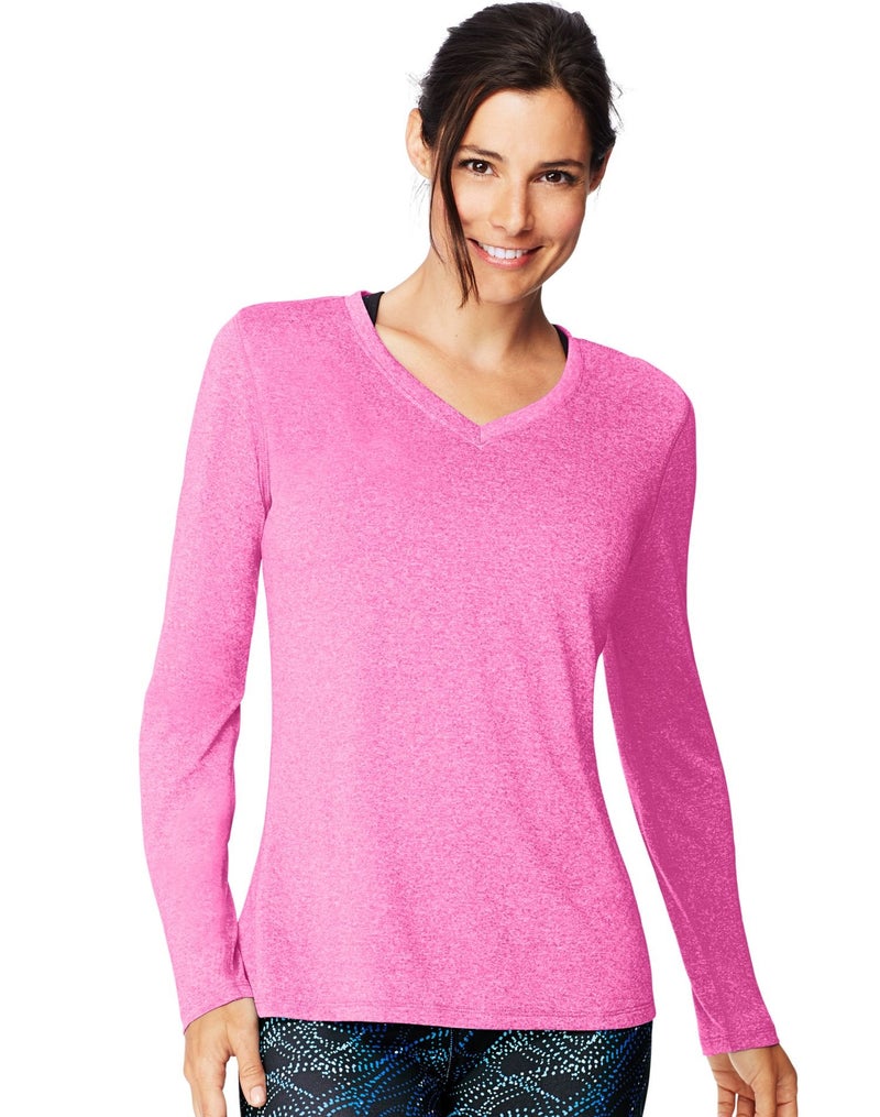 Hanes womens O9309 athletic shirts, Fresh Berry Heather, Large US - Image 3