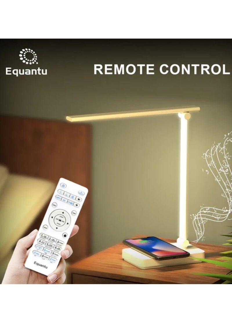 إيكوانتو مصباح طاولة SQ905 مزود بتقنية البلوتوث ومكبر صوت لحماية العين ومصباح مكتبي مع شاحن لاسلكي ومصباح للتحكم في التطبيق ومصباح مكتبي للتحكم عن بعد ومصباح للقرآن - Image 5
