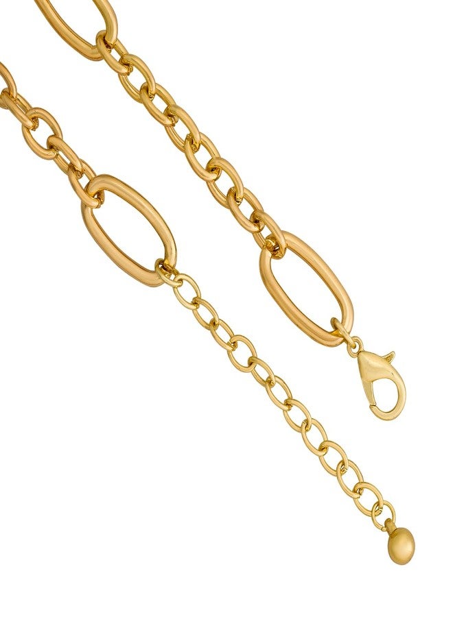 KUSHAL'S Fashion Jewellery Gold Polished Copper Trendy Necklace, Best for Casual Wear & Special Occasion - 454676 - Image 4