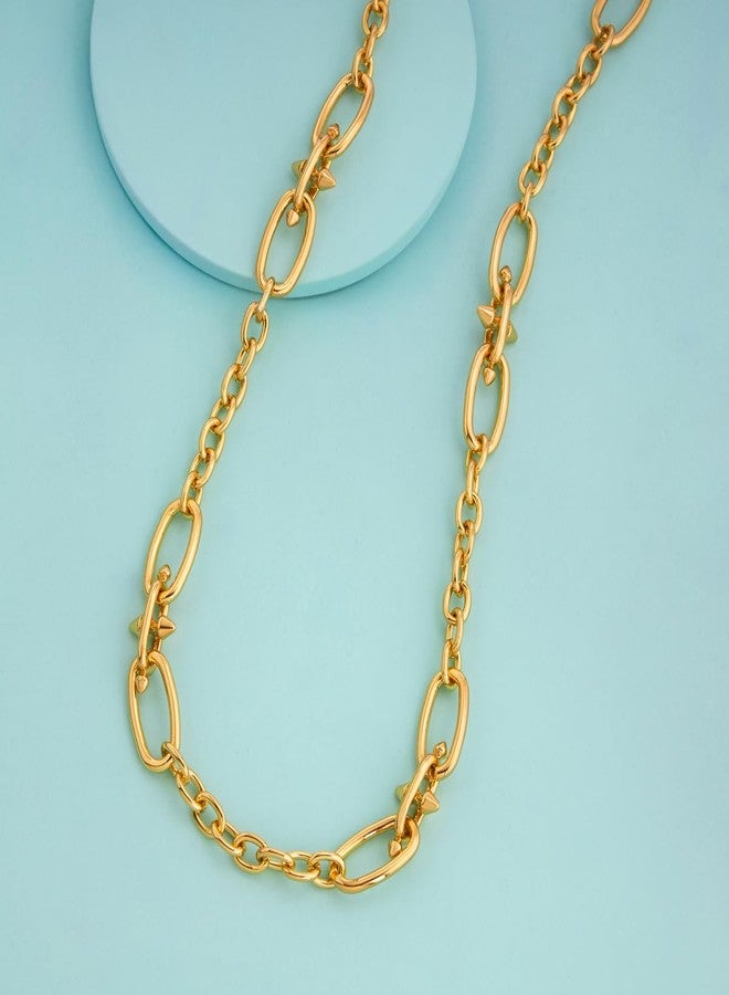 KUSHAL'S Fashion Jewellery Gold Polished Copper Trendy Necklace, Best for Casual Wear & Special Occasion - 454676 - Image 2