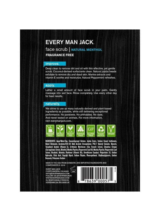 Every Man Jack Face Scrub Natural Menthol Signature Mint 5 Fl Oz  - Image 2