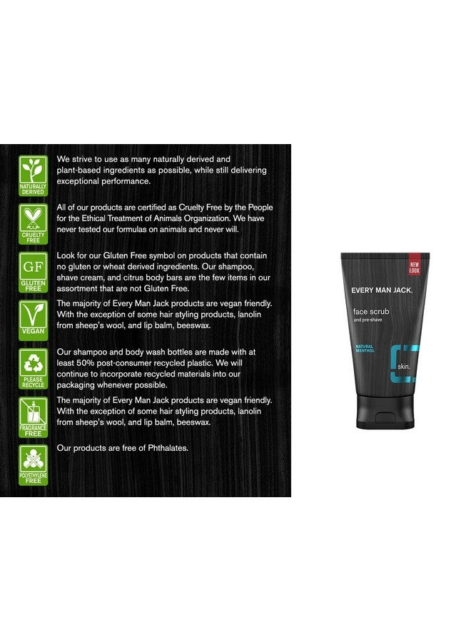 Every Man Jack Face Scrub Natural Menthol Signature Mint 5 Fl Oz  - Image 4