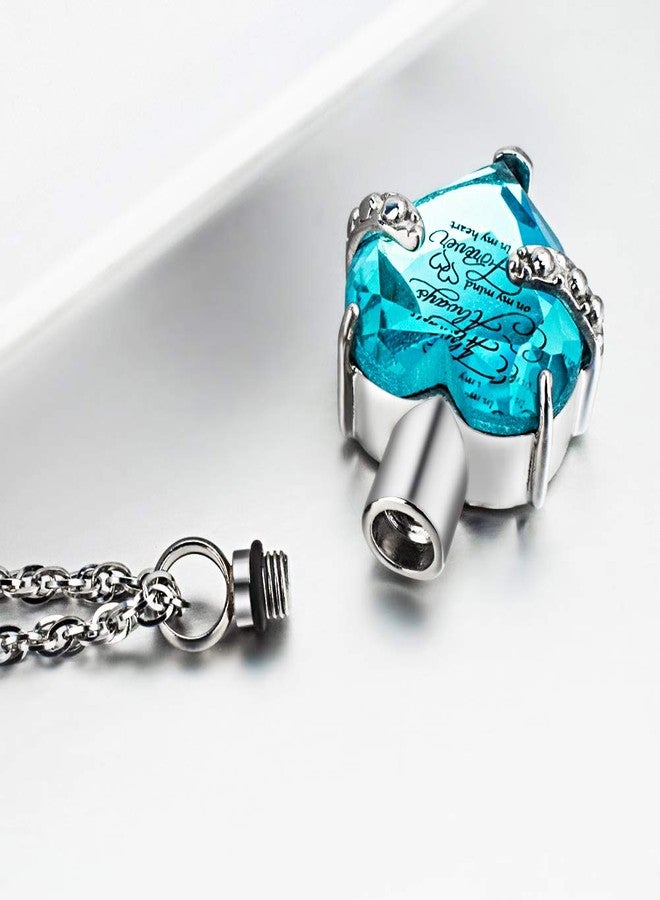 XIUDA Crystal Urn Necklace for Human Ashes Heart Birthstone Memorial Cremation Jewelry Ash Necklace for Women - Image 5
