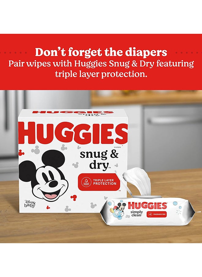 Huggies - Huggies Simply Clean Fragrance-Free Baby Wipes, Unscented Diaper Wipes, 11 Flip-Top Packs (704 Wipes Total) - Image 1