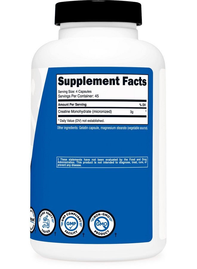 نيوتريكوست كرياتين مونوهيدرات 3000 مجم، 180 كبسولة (750 مجم لكل كبسولة) - خالية من الجلوتين وغير معدلة وراثيًا - Image 5