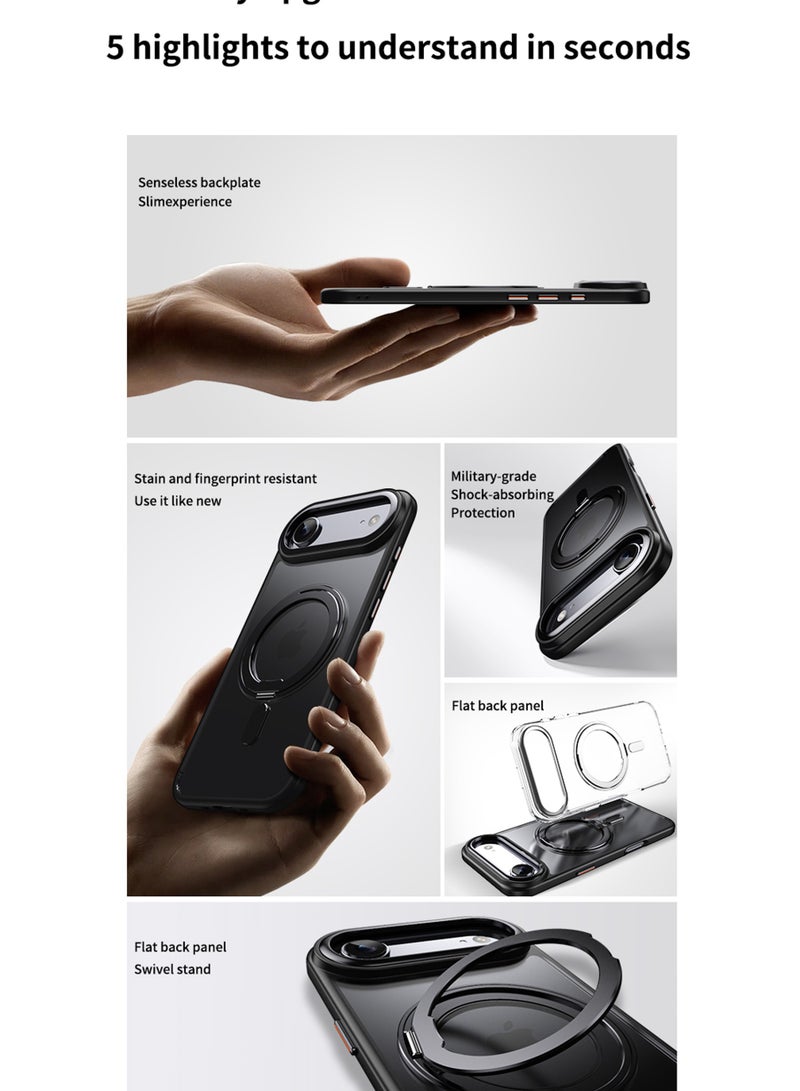 Rock Pow Case for iPhone 17 AIR [360° Ring Stand] [Compatible with Magsafe] Shock Proof Drop Protection Slim Magnetic iPhone 17 AIR Phone Case for Men Women- Easy-Relax Series - Image 3