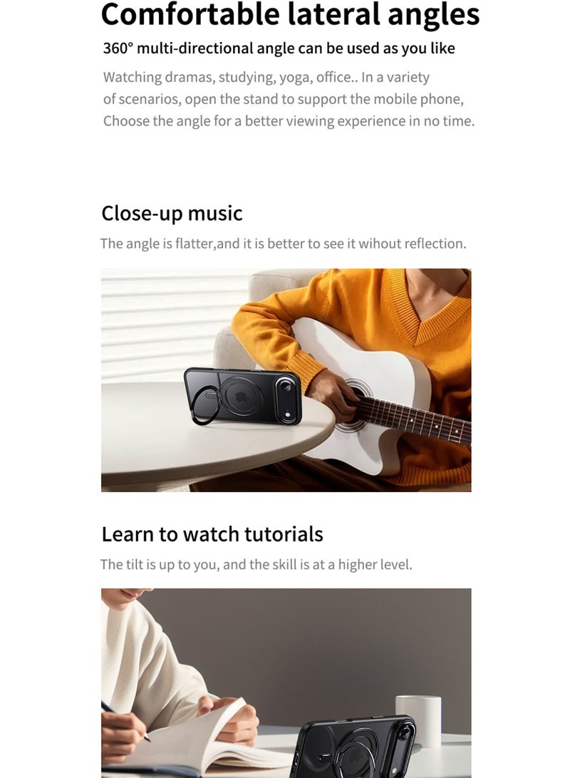 Rock Pow Case for iPhone 17 AIR [360° Ring Stand] [Compatible with Magsafe] Shock Proof Drop Protection Slim Magnetic iPhone 17 AIR Phone Case for Men Women- Easy-Relax Series - Image 4