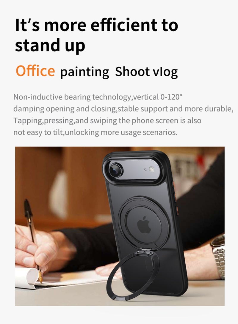 Rock Pow Case for iPhone 17 AIR [360° Ring Stand] [Compatible with Magsafe] Shock Proof Drop Protection Slim Magnetic iPhone 17 AIR Phone Case for Men Women- Easy-Relax Series - Image 5