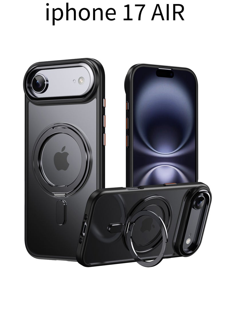 Rock Pow Case for iPhone 17 AIR [360° Ring Stand] [Compatible with Magsafe] Shock Proof Drop Protection Slim Magnetic iPhone 17 AIR Phone Case for Men Women- Easy-Relax Series - Image 1