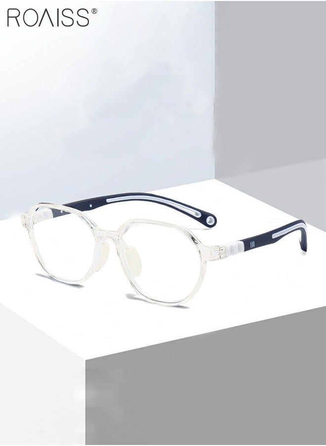 roaiss - Kids Blue Light Blocking Glasses, Anti Eyestrain Computer Glasses, Gaming Eyewear UV400 Protection with Light Weight TR90 Frame for Boys Girls and Children Age 3-12, Clear and Blue - Image 1