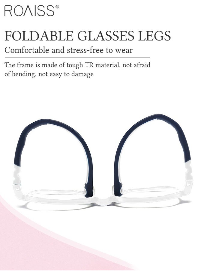 roaiss - Kids Blue Light Blocking Glasses, Anti Eyestrain Computer Glasses, Gaming Eyewear UV400 Protection with Light Weight TR90 Frame for Boys Girls and Children Age 3-12, Clear and Blue - Image 1
