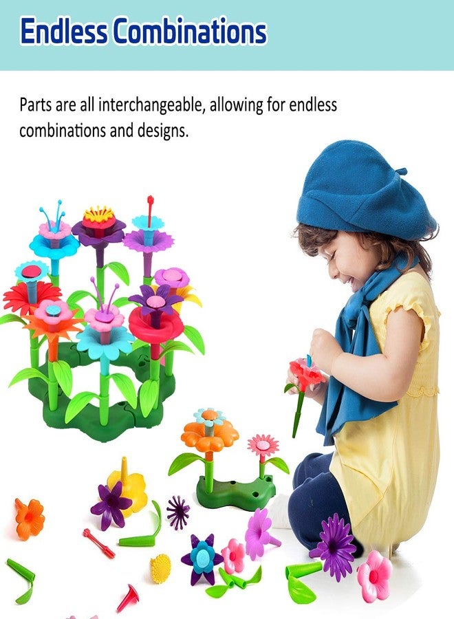 Byserten Gifts for 3-6 Year Old Girls Flower Garden Building Set 98 PCS Arts and Crafts for Girls 11 Colors Birthday Gifts Christmas - Image 5