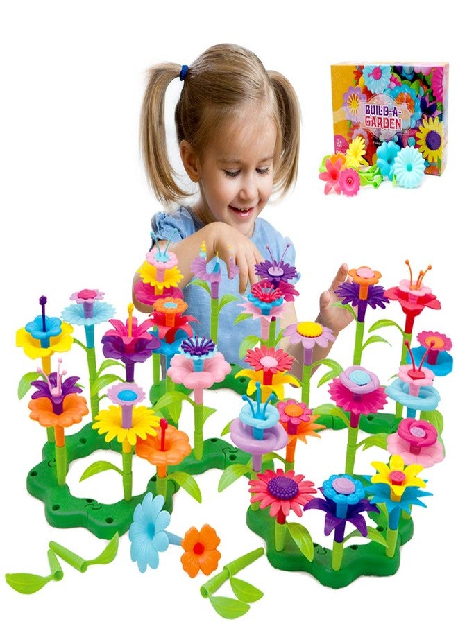 Byserten Gifts for 3-6 Year Old Girls Flower Garden Building Set 98 PCS Arts and Crafts for Girls 11 Colors Birthday Gifts Christmas - Image 1