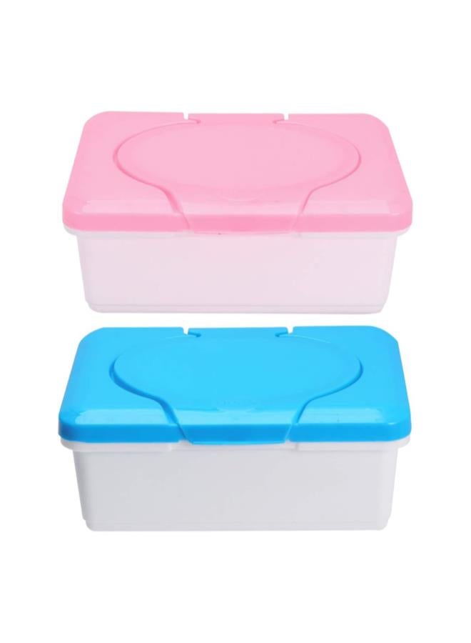 klarako Wipes Dispenser Box Diaper Wipes Dispenser Baby Wipes Case Baby Wipe Holder Rectangular Paper Towel Container Dustproof Storage Organizer 2pcs - Image 1