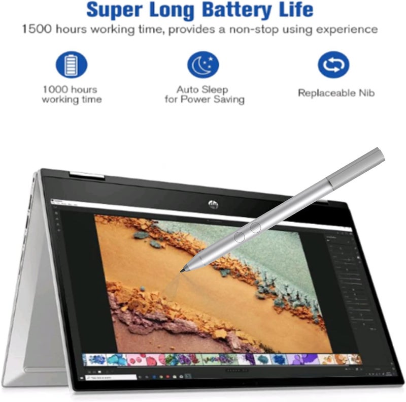 AZX Stylus Pen for HP with 1024 Pressure Sensitivity & 2500hr Battery Life - Digital Pen for HP Envy x360/Spectre 15/Pavilion 2-in-1 Laptops - Windows 11/Chrome OS Palm Rejection Technology - Image 5