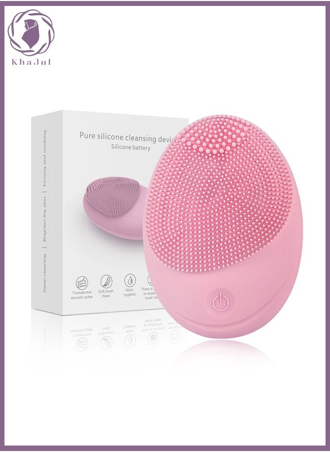 Electric Sonic Facial Cleansing Brush, Makeup Remover, Soft Silicone Waterproof Facial Cleanser for Skin Exfoliation, Deep Cleansing (Pink) - pzsku/Z79C1156196AA1FFC8304Z/45/_/1729241537/a7e05e34-703f-4199-a980-78cd35bd2656