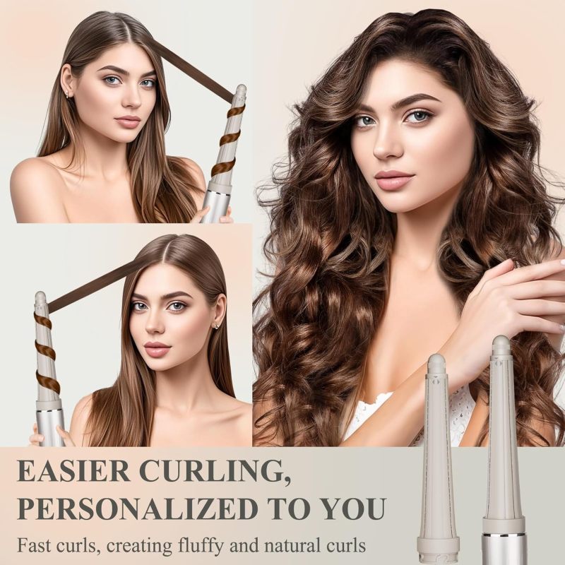 Automatic Curling Barrel: 2-In-1 Left Right Beige Attachment - Gentle Air Flow, Perfect Compatibility for Shark FlexStyle Hair Styling - Image 5