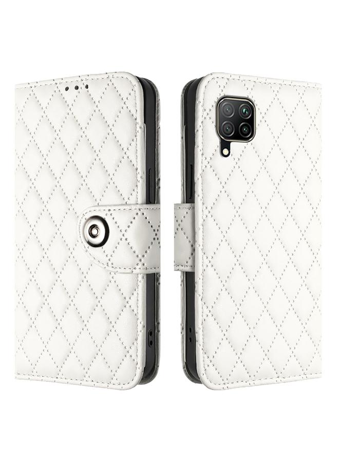 Zaboon Case For Huawei P40 lite / nova 6 SE Rhombic Texture Flip Leather Phone Case with Lanyard - Image 2