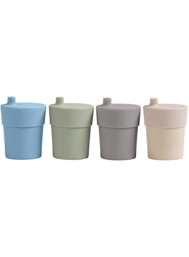 WeeSprout Bamboo Grow-With-Me Sippy Cups with Lids, 10 oz Set of Four, Babies Kids & Toddlers, Made With Bamboo & 100% Silicone, Bite Spout Design, Dishwasher Safe - Image 1