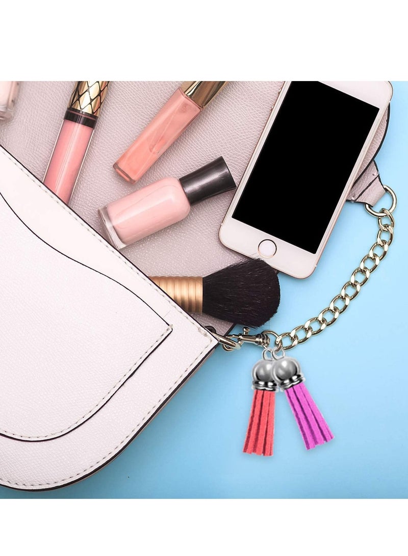 سيوسي مجموعة Key ChainTassels ، لصنع المجوهرات مع 60 قطعة من الدلايات الجلدية و 60 قطعة من حلقات القفز للحرف اليدوية وأساور سلسلة المفاتيح الفضية (المكافأة: صندوق تخزين بلاستيكي قطعة واحدة) 120 قطعة - Image 3