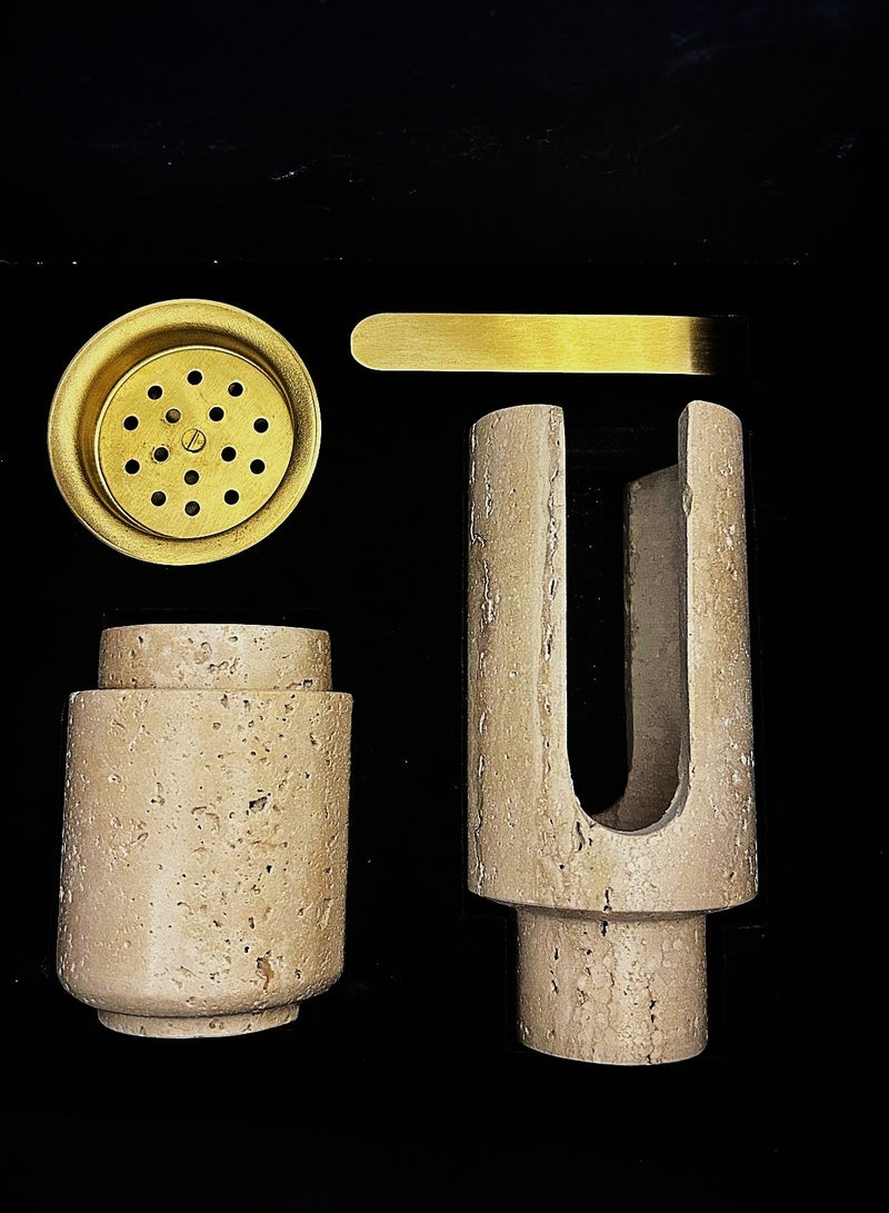 Tohfa Luxe Marble Bukhoor Set with Brass Accessories - Image 4