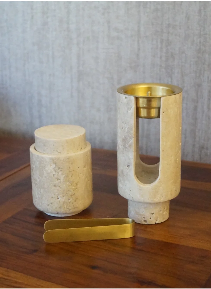 Tohfa Luxe TohfaLuxe Marble Bukhoor Set with Brass Accessories