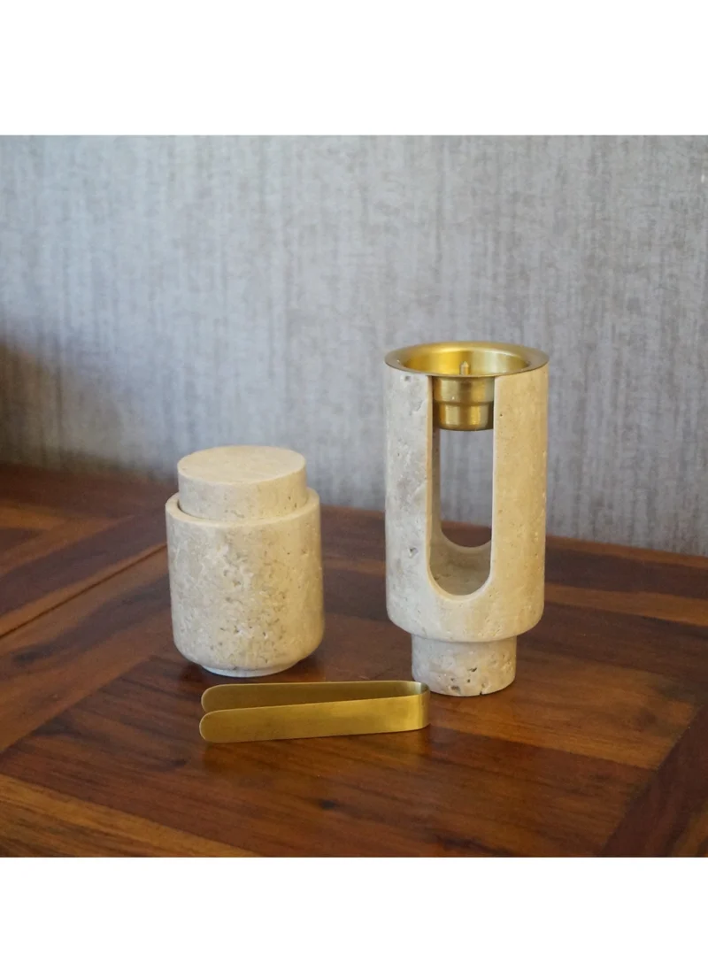 Tohfa Luxe TohfaLuxe Marble Bukhoor Set with Brass Accessories