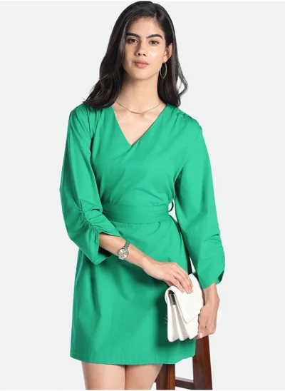 Dennis Lingo Emerald V-Neck Dress