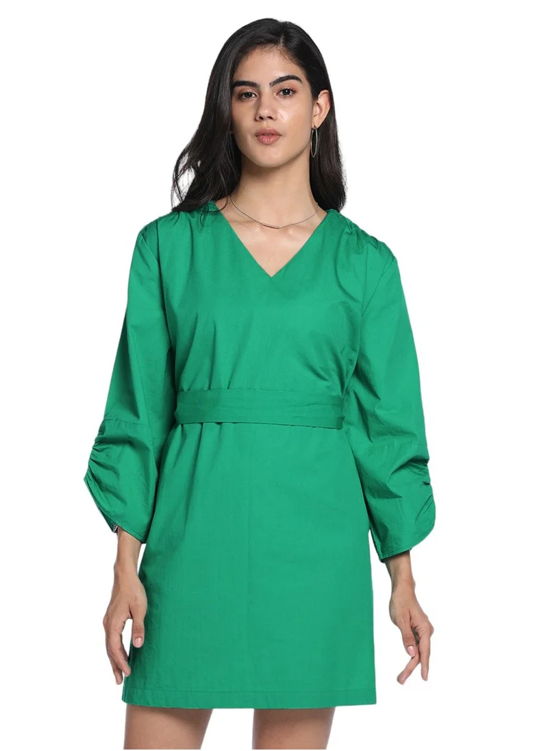 Dennis Lingo Emerald V-Neck Dress