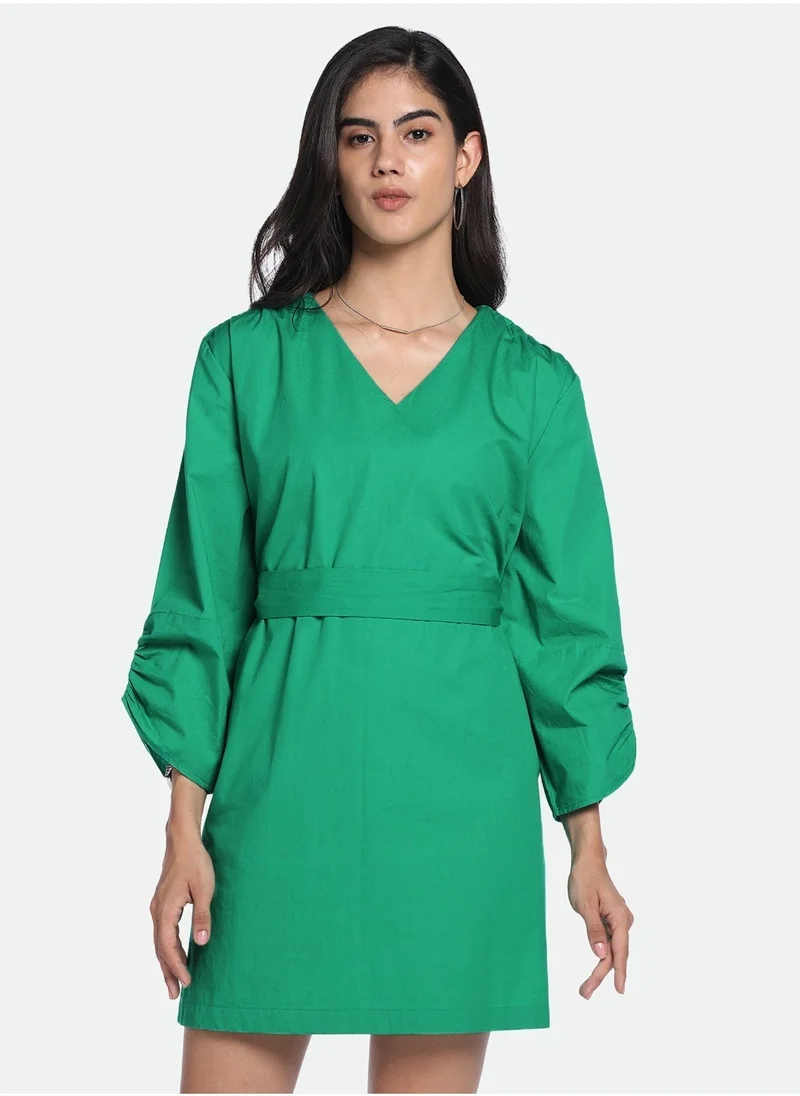 Dennis Lingo Green Dress for Women - Regular Fit, Stylish