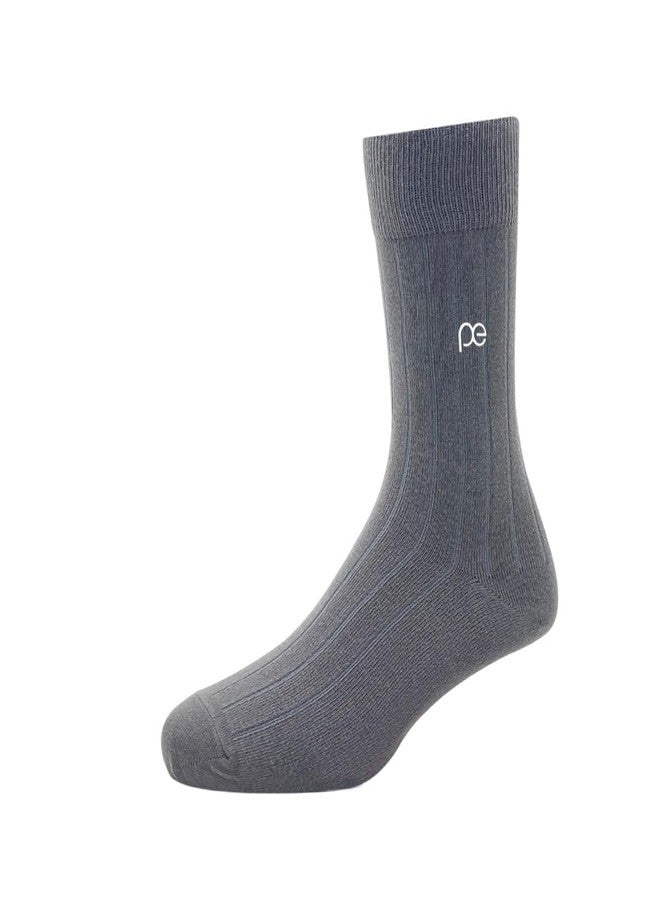 Peter England Mens Cotton Full Length Socks (Pack of 3) Dark Grey - Image 2