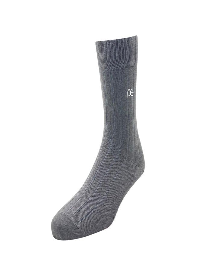Peter England Mens Cotton Full Length Socks (Pack of 3) Dark Grey - Image 3
