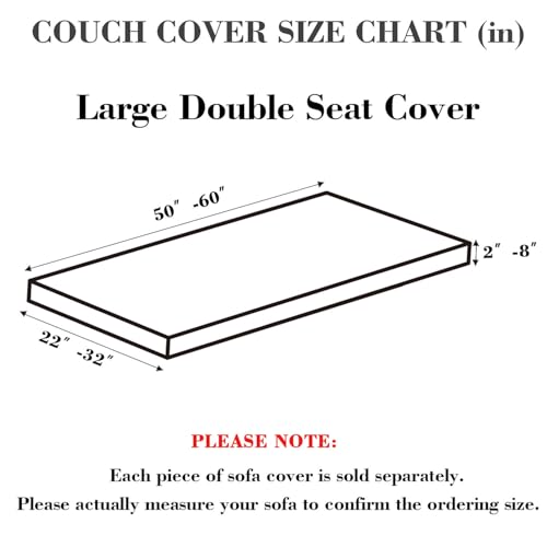 Disayu Couch Covers for 2 Cushion Sofa Pet Friendly Couch Cushion Covers Universal Sofa Covers Washable Stretch Slipcovers for Sectional Sofa Texture GrayLarge Double Seat Cover - Image 3