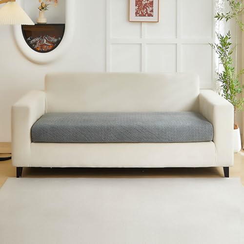 Disayu Couch Covers for 2 Cushion Sofa Pet Friendly Couch Cushion Covers Universal Sofa Covers Washable Stretch Slipcovers for Sectional Sofa Texture GrayLarge Double Seat Cover - Image 1