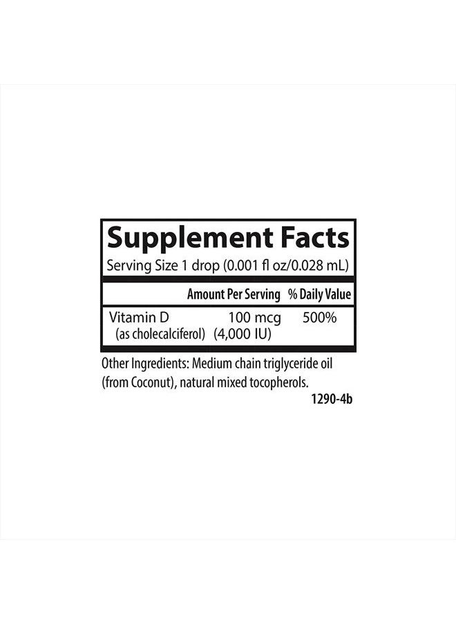 Carlson - Super Daily D3 4,000 IU (100 mcg) per Drop, Vitamin D Drop, Liquid Vitamin D3, 1-Year Supply, Unflavored, 365 Drops (10.3 mL) - Image 1