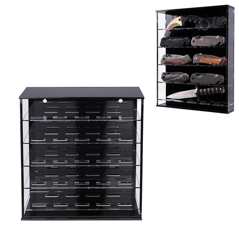 WLSANX Knife Display Stand, Pocket Knife Display Case for Wall, Pocket Knife Organizer Desktop, Knife Display Case, Acrylic Display Case Dispay Daggers, Folding Knife, Pocket Knife Holder - Image 1