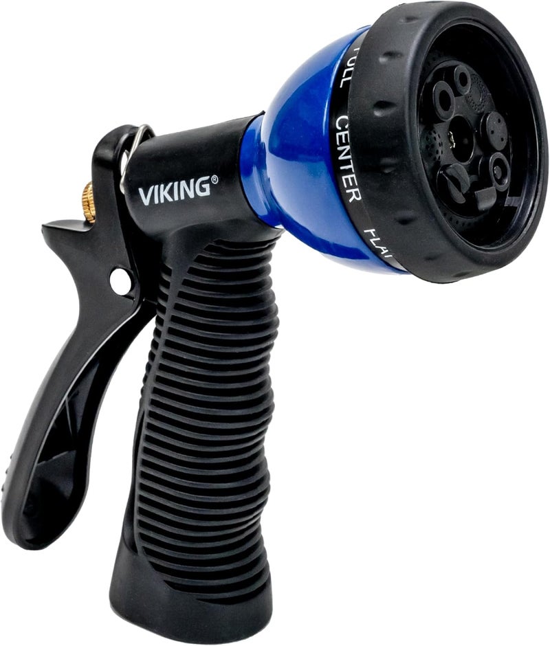 Viking Hose Nozzle, Garden Hose Nozzle with 8 Spray Patterns, Adjustable Heavy Duty Water Hose for Washing Car, Watering Plants, Washing Pets, and Home Use - Image 1