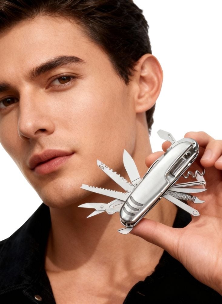 ترافل مجموعة أمان السفر - قفل مركب برمز مكون من ٣ أرقام وسكين متعدد الأدوات صغير الحجم - Image 2