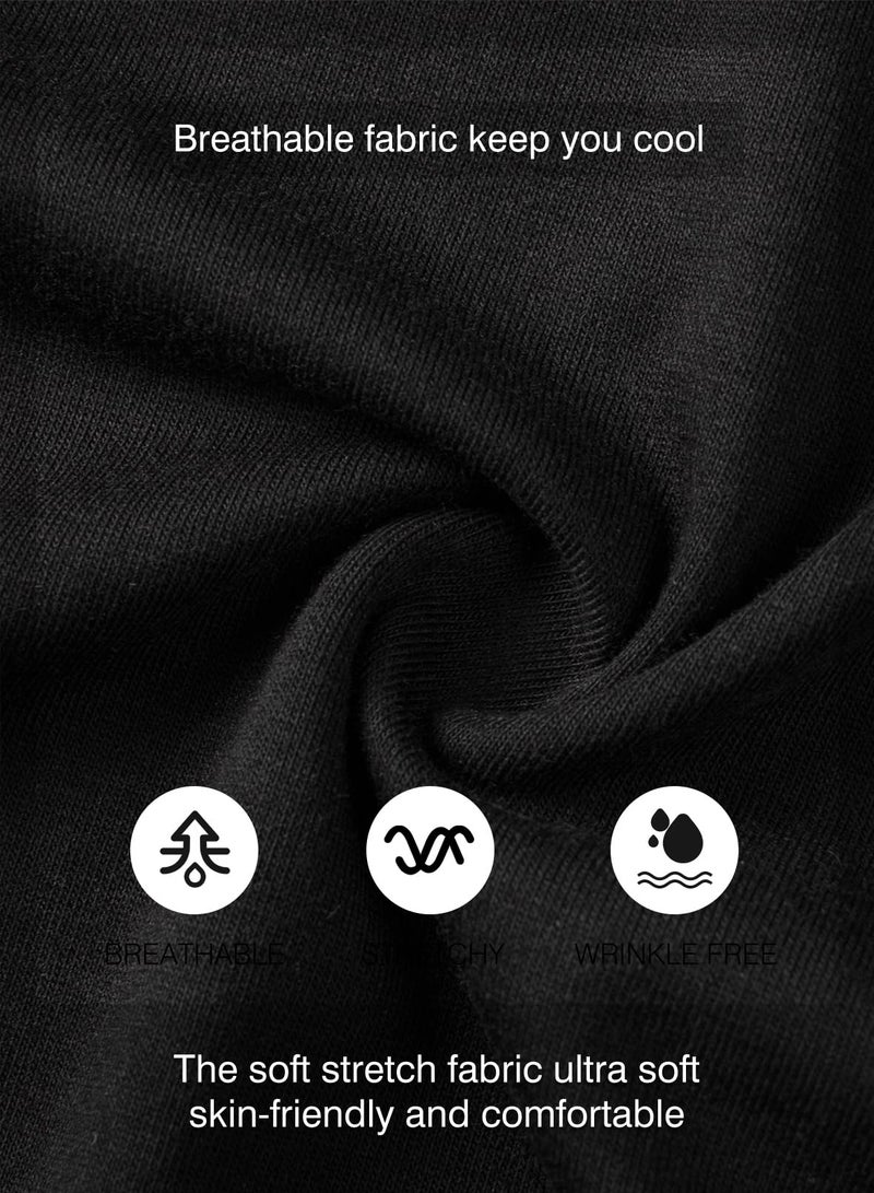 JMIERR Men's 3 Pack Cotton Hipster Hip Hop Longline Crewneck T-Shirt, Short Sleeve Gym Workout Athletic T Shirts for Men Pack,XL, Black/Dark Grey/Khaki - Image 5