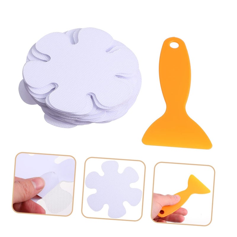20 Black Non Slip Bathtub Stickers Flower Shaped Safety Decals for Shower - Image 4
