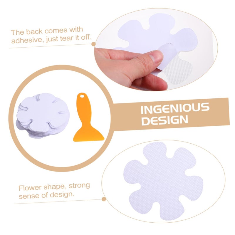 20 Black Non Slip Bathtub Stickers Flower Shaped Safety Decals for Shower - Image 3